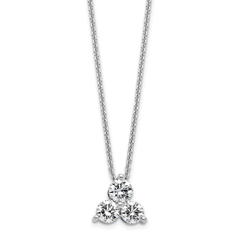 True Origin 14K White Gold 0.75 Carat Lab Grown Diamond VS+ F+ Complete Cluster Necklace, 18"