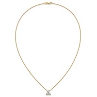 True Origin 14K Yellow Gold 0.75 Carat Lab Grown Diamond VS+ F+ Complete Cluster Necklace, 18" view 5