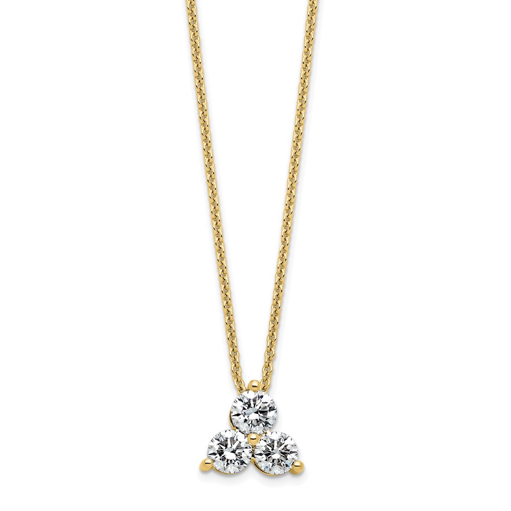 True Origin 14K Yellow Gold 0.75 Carat Lab Grown Diamond VS+ F+ Complete Cluster Necklace, 18"