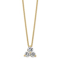 True Origin 14K Yellow Gold 0.75 Carat Lab Grown Diamond VS+ F+ Complete Cluster Necklace, 18" view 1