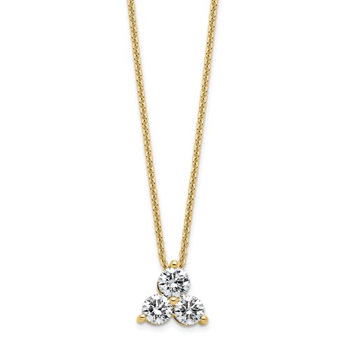 True Origin 14K Yellow Gold 0.75 Carat Lab Grown Diamond VS+ F+ Complete Cluster Necklace, 18"