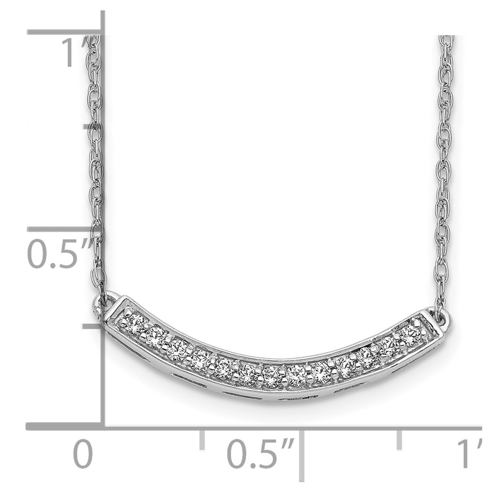 10k White Gold Diamond Curved Bar 18 inch Necklace (PM4679-016-1WA)