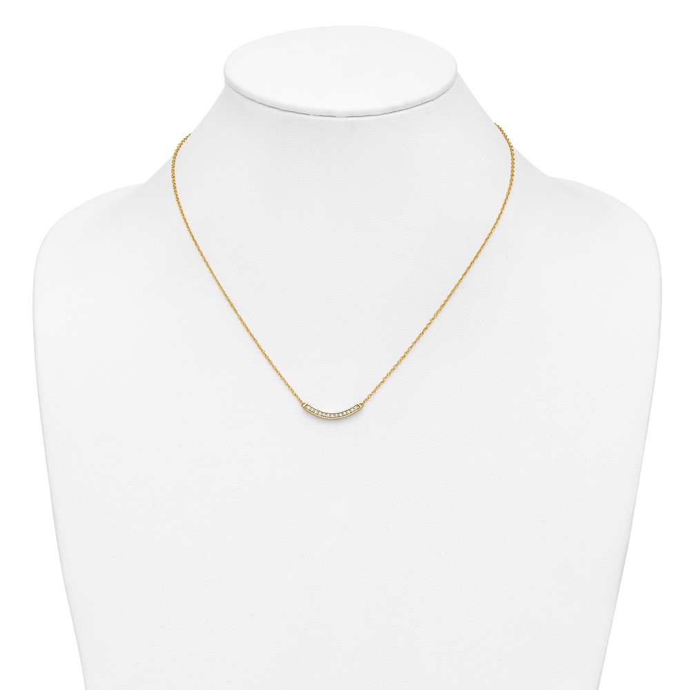 10k Diamond Curved Bar 18 inch Necklace (PM4679-016-1YA)