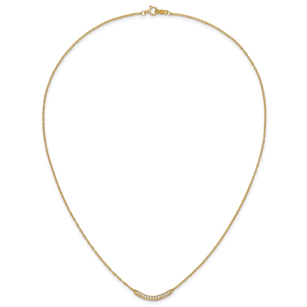10k Diamond Curved Bar 18 inch Necklace (PM4679-016-1YA)