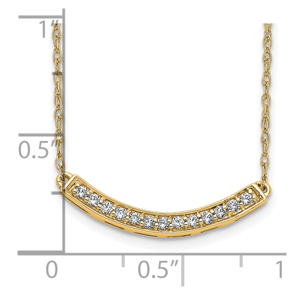 10k Diamond Curved Bar 18 inch Necklace (PM4679-016-1YA)