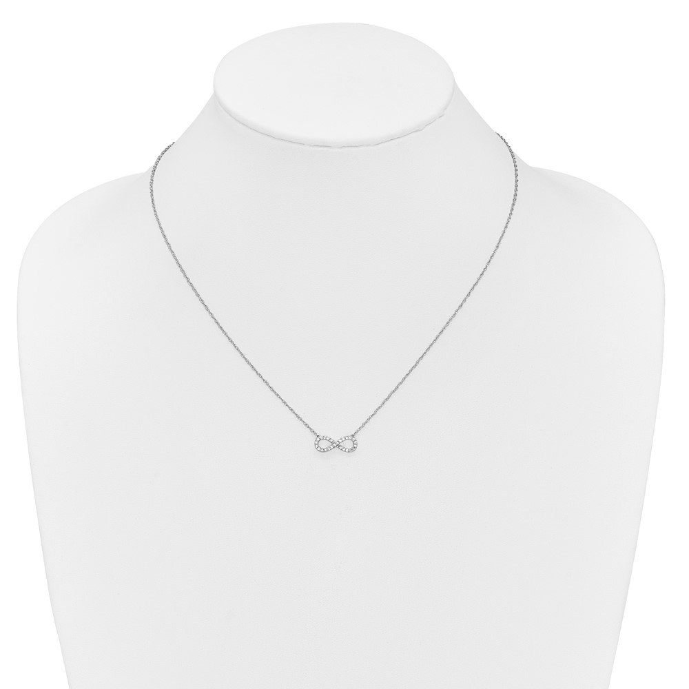 10k White Gold Polished Diamond Infinity Symbol 18 inch Necklace (PM4688-016-1WA)