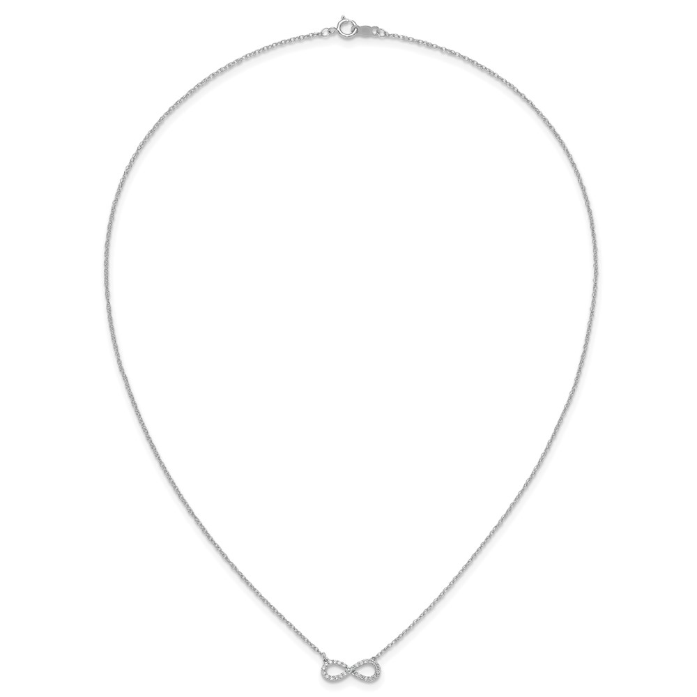 10k White Gold Polished Diamond Infinity Symbol 18 inch Necklace (PM4688-016-1WA)