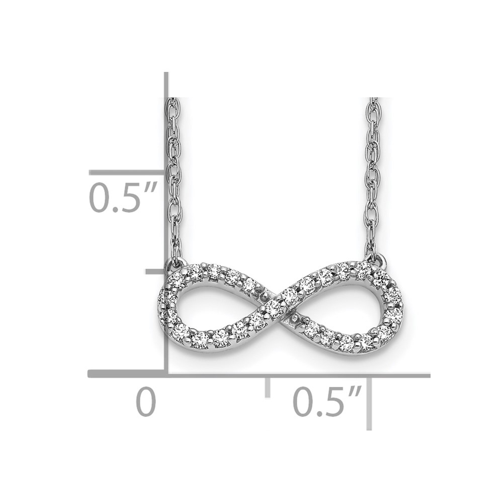 10k White Gold Polished Diamond Infinity Symbol 18 inch Necklace (PM4688-016-1WA)
