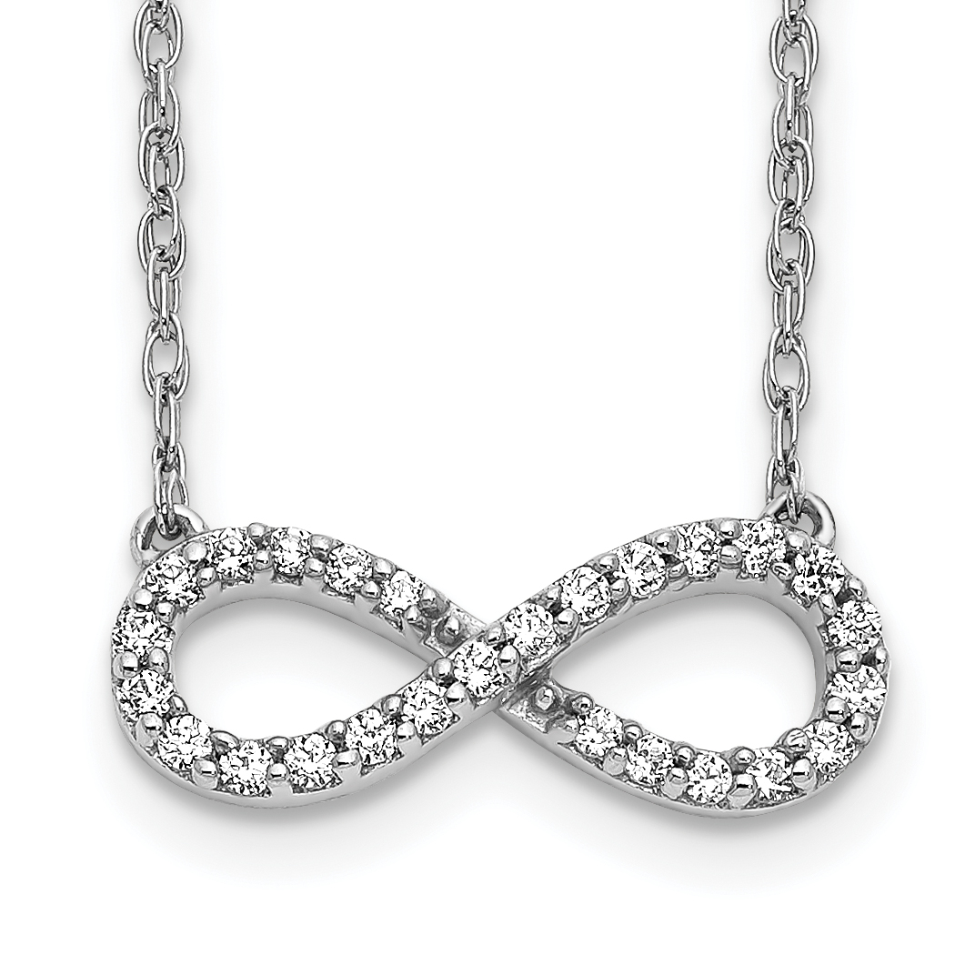 10k White Gold Polished Diamond Infinity Symbol 18 inch Necklace (PM4688-016-1WA)
