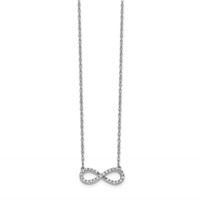 14K White Gold 0.17 Carat Lab Grown Diamond VS SI+ G+ Complete Infinity Symbol Necklace, 18" view 2