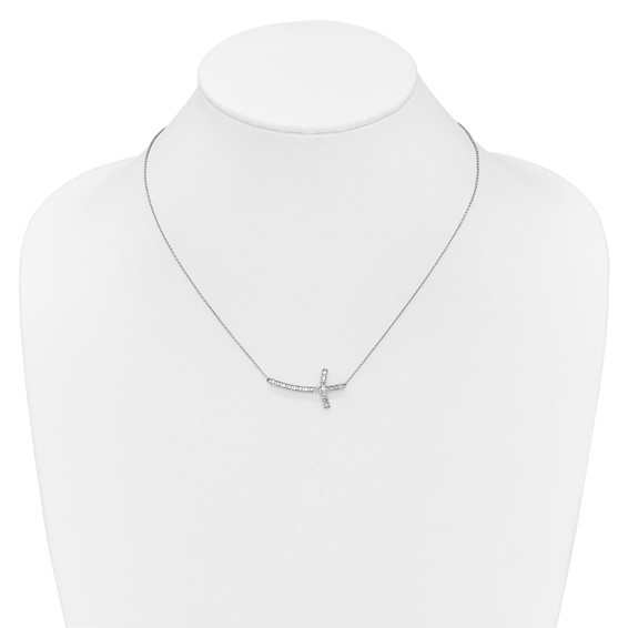 Diamond  Sideways Cross Necklaces