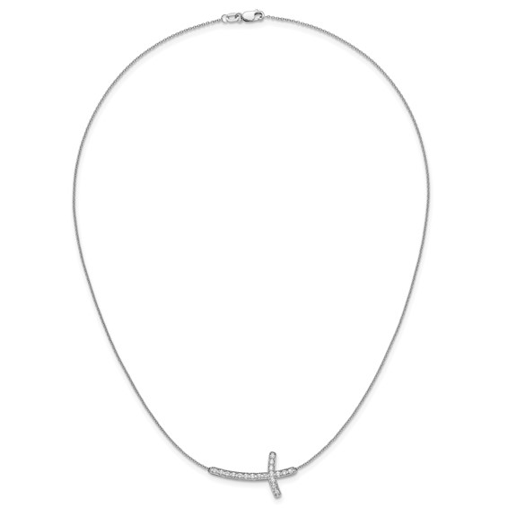 Diamond  Sideways Cross Necklaces