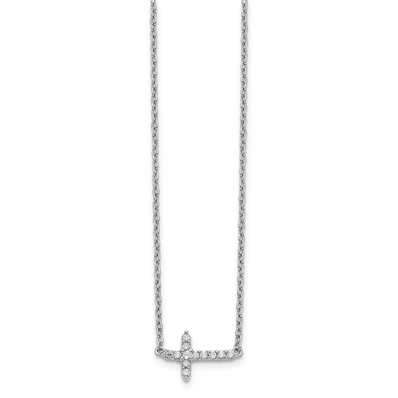  Diamond Sideways Cross Necklaces
