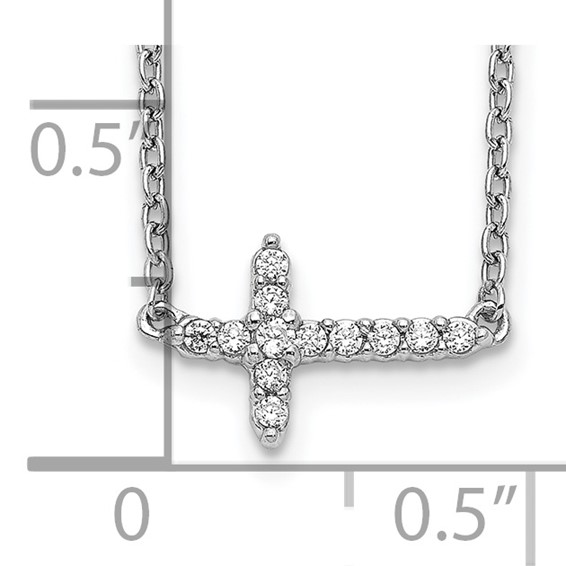  Diamond Sideways Cross Necklaces