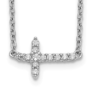  Diamond Sideways Cross Necklaces