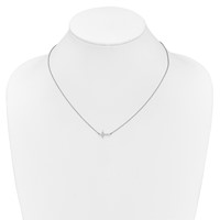 14K White Gold 0.17 Carat Lab Grown Diamond VS SI+ G+ Complete Sideways Cross Necklace, 18" view 3