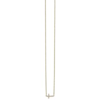 14K Yellow Gold 0.17 Carat Lab Grown Diamond VS SI+ G+ Complete Sideways Cross Necklace, 18" view 2