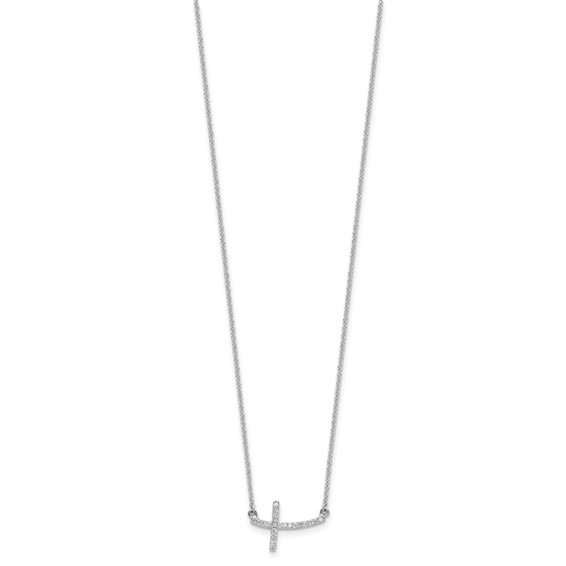 Gold Diamond Sideways Cross Necklace