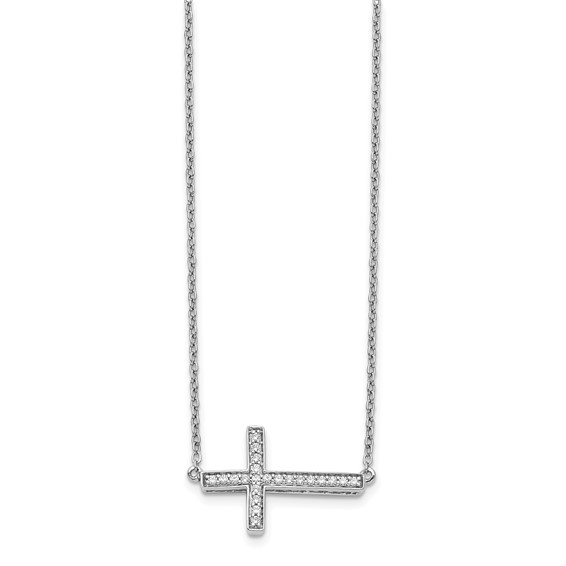Diamond Sideways Cross Necklaces