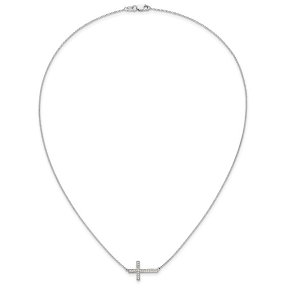 Diamond Sideways Cross Necklaces
