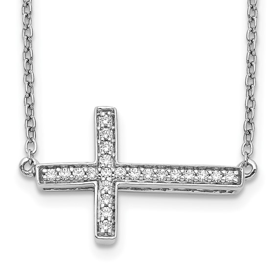 Diamond Sideways Cross Necklaces