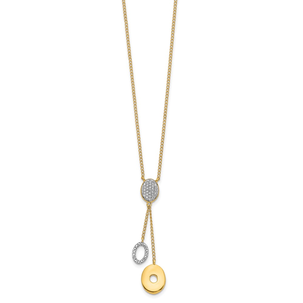 14k Polished 1/10 Diamond Circle Dangles 18 inch Y-Necklace (PM4704-010-YA)