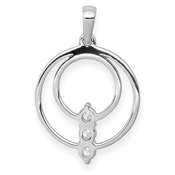 Diamond 3-Stone Circle Pendants