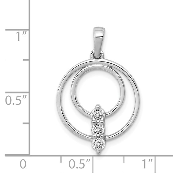 Diamond 3-Stone Circle Pendants
