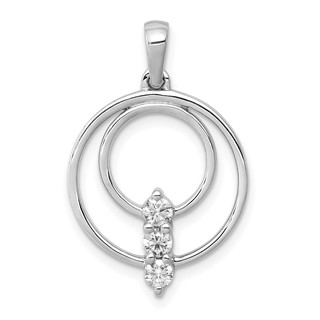 Diamond 3-Stone Circle Pendants