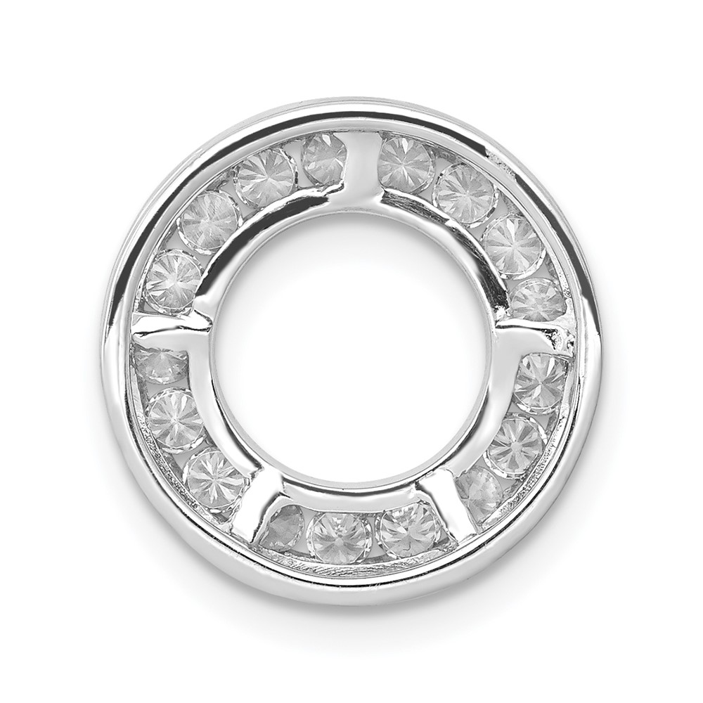 14k White Gold 1/2 carat Diamond Channel Set Circle Chain Slide (PM4710-050-WA)