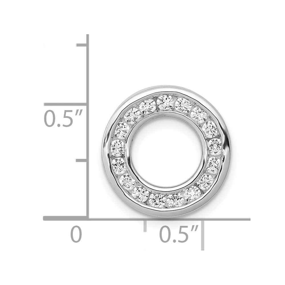 14k White Gold 1/2 carat Diamond Channel Set Circle Chain Slide (PM4710-050-WA)