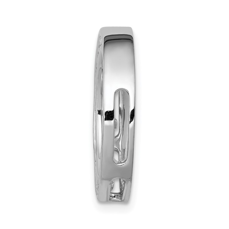 14k White Gold 3/8 carat Lab Grown Diamond VS/SI+ G+ Circle Chain Slide Pendant