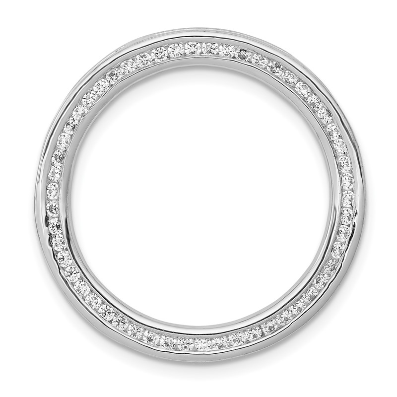 14k White Gold 1/2 carat Lab Grown Diamond VS/SI+ G+ Circle Chain Slide Pendant