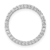 14K White Gold 0.33 Carat Lab Grown Diamond VS SI+ G+ Circle Chain Slide Pendant view 1