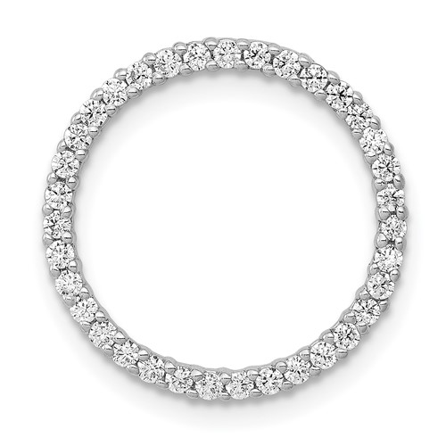 14K White Gold 0.33 Carat Lab Grown Diamond VS SI+ G+ Circle Chain Slide Pendant