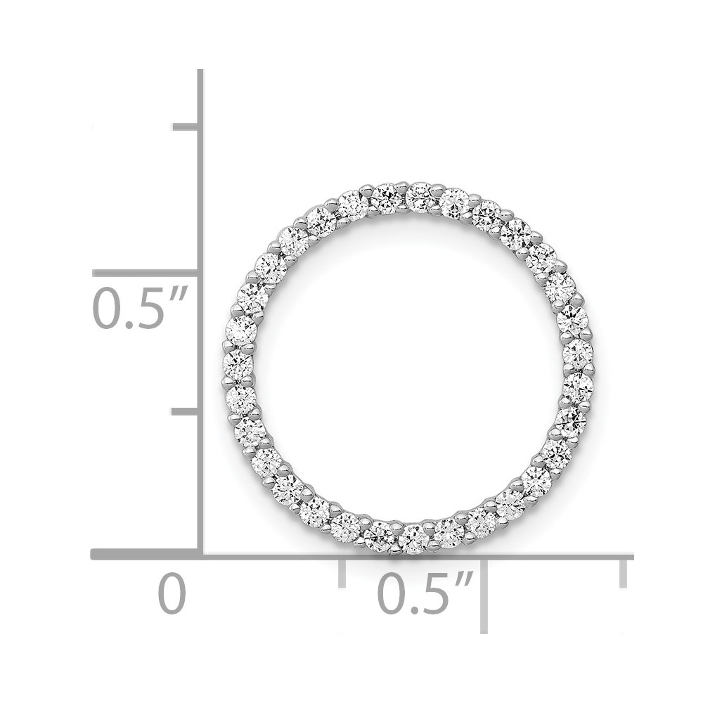 14k White Gold 3/8 carat Diamond Circle Chain Slide (PM4712-040-WA)
