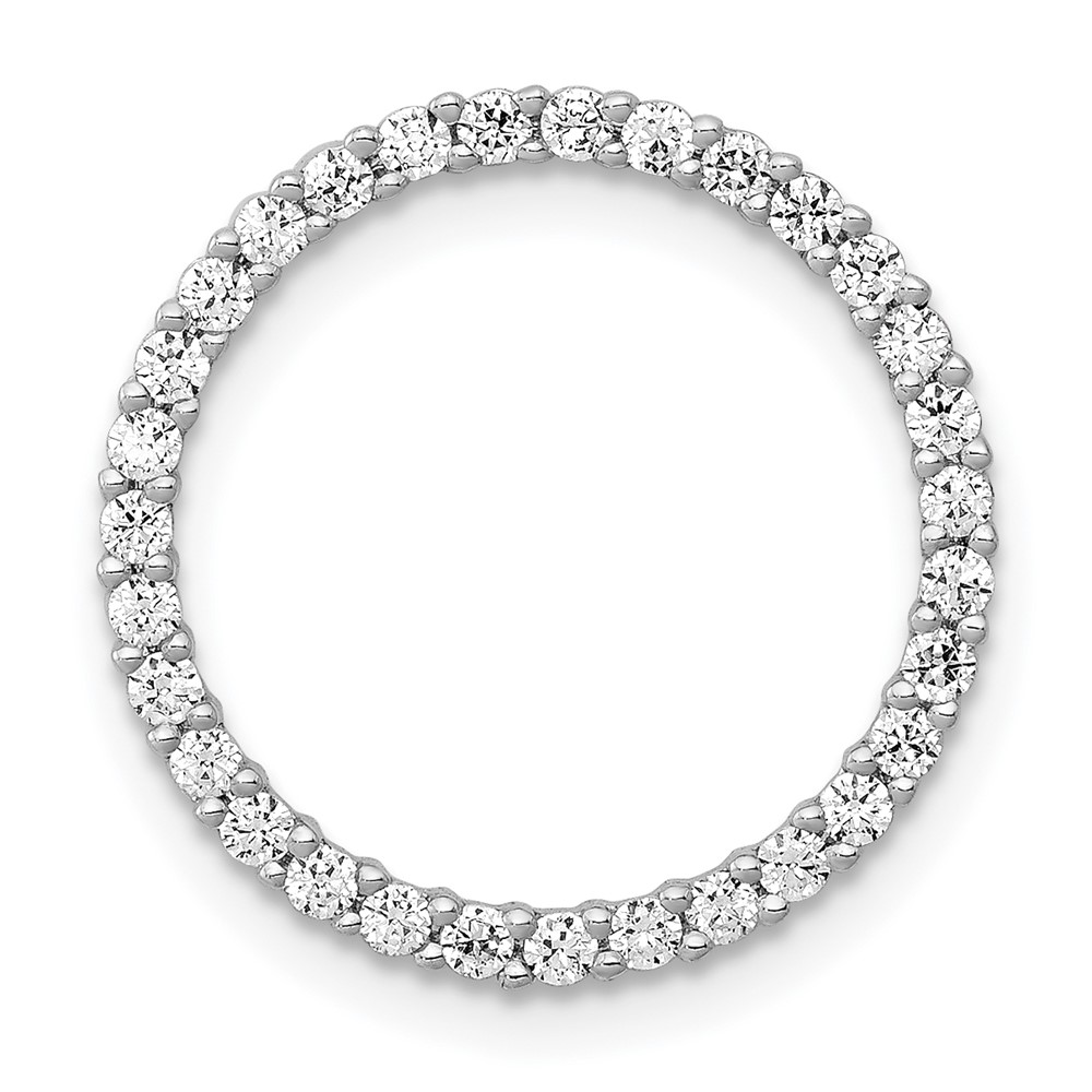 14k White Gold 3/8 carat Diamond Circle Chain Slide (PM4712-040-WA)
