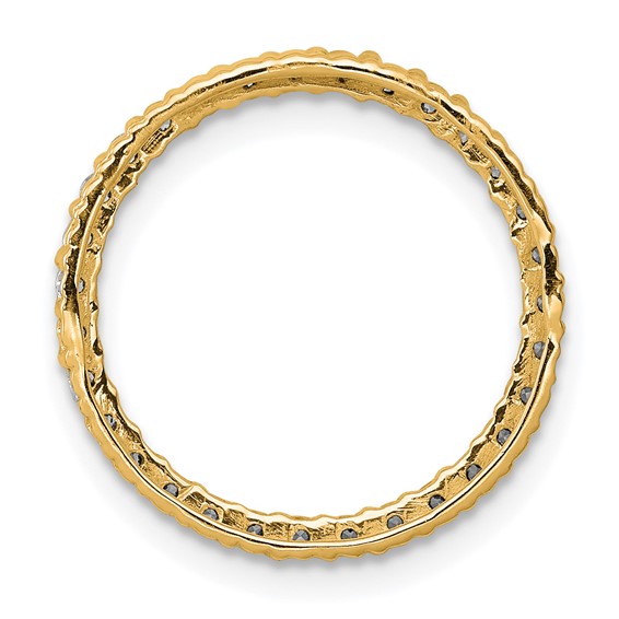 14k Polished 3/8 carat Diamond Circle Chain Slide