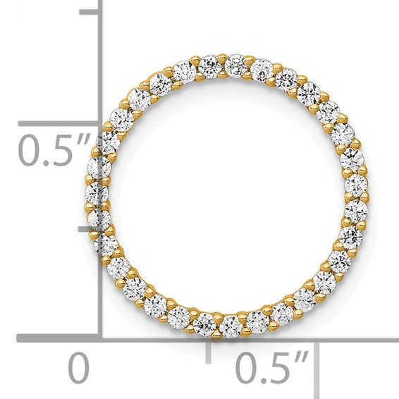 14k Polished 3/8 carat Diamond Circle Chain Slide