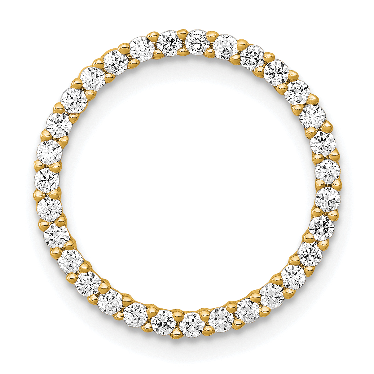14k Polished 3/8 carat Diamond Circle Chain Slide (PM4712-040-YA)