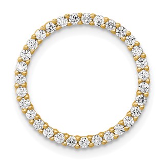 14k Polished 3/8 carat Diamond Circle Chain Slide