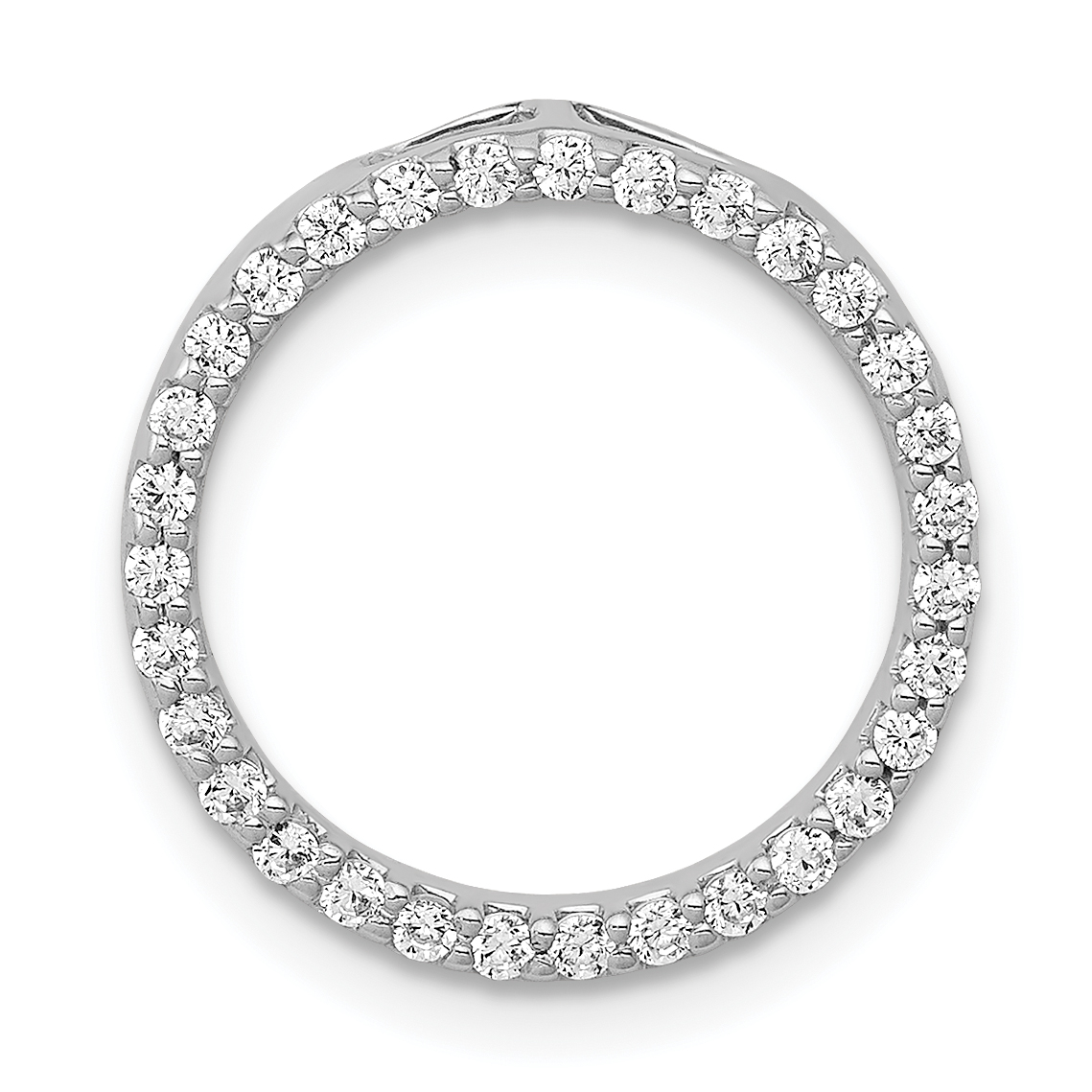 14k White Gold 1/4 carat Diamond Circle Chain Slide (PM4713-025-WA)
