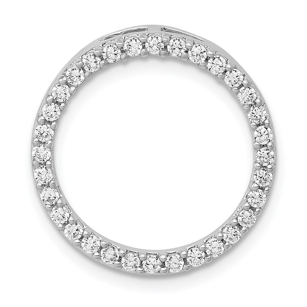 14K White Gold 0.50 Carat Lab Grown Diamond VS SI+ G+ Circle Chain Slide Pendant