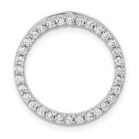 14K White Gold 0.50 Carat Lab Grown Diamond VS SI+ G+ Circle Chain Slide Pendant view 1