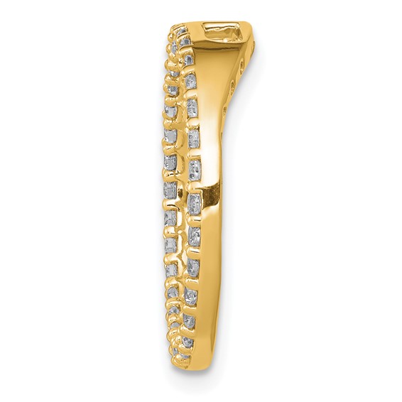 14k Polished 1/2 carat Diamond Circle Chain Slide