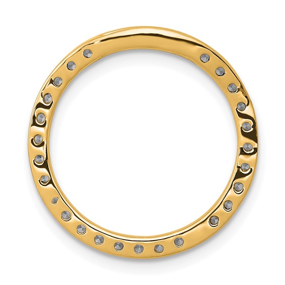 14k Polished 1/2 carat Diamond Circle Chain Slide