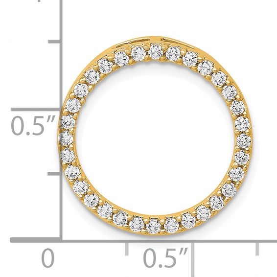 14k Polished 1/2 carat Diamond Circle Chain Slide