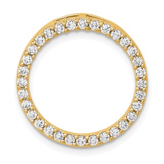 14k Polished 1/2 carat Diamond Circle Chain Slide