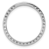 14K White Gold 0.75 Carat Lab Grown Diamond VS SI+ G+ Circle Chain Slide Pendant view 3