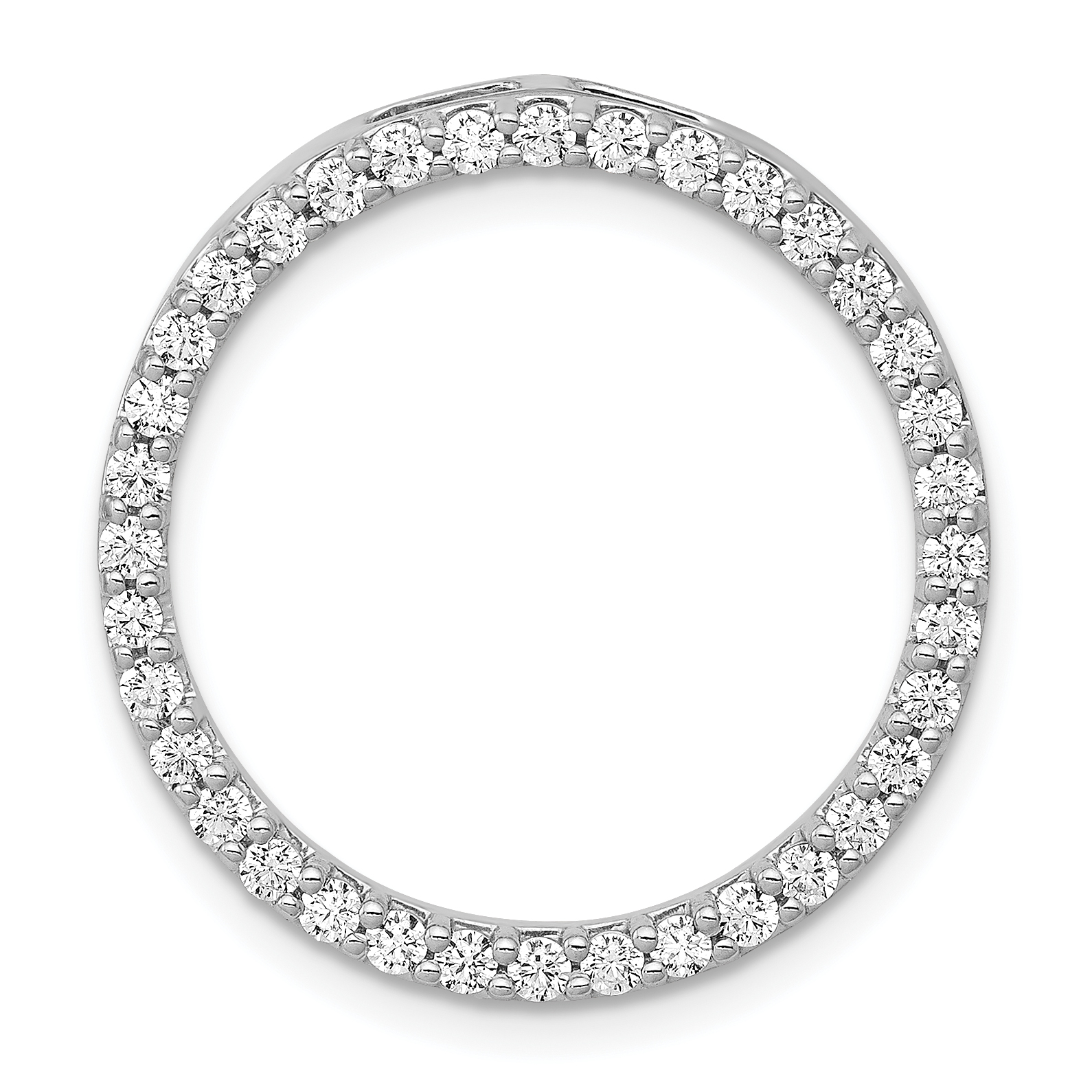 14k White Gold 3/4 carat Lab Grown Diamond VS/SI+ G+ Circle Chain Slide Pendant (PM4713-075-WLG)